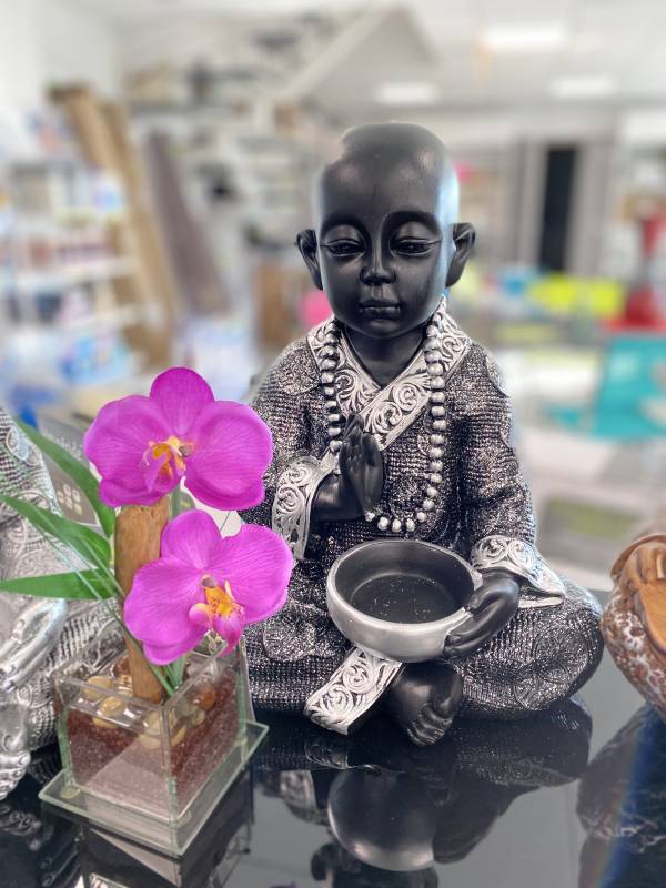 Bouddha assis pailletté disponible 3 en coloris - 35 cm